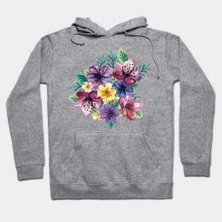 Bouquet of watercolor flowers Hoodie